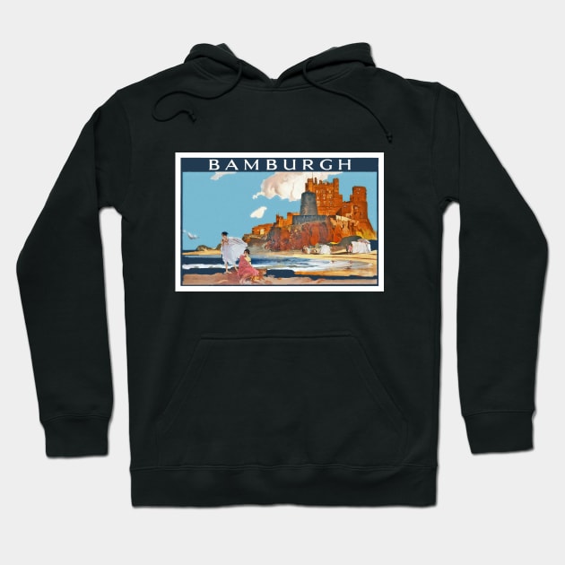 Vintage British Travel Poster: Bamburgh Hoodie by Naves